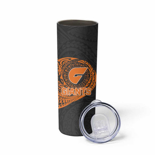 Personalized Giants Polynesian Skinny Tumbler Tribal Chest and Sleeve Tattoo Heritage Warrior