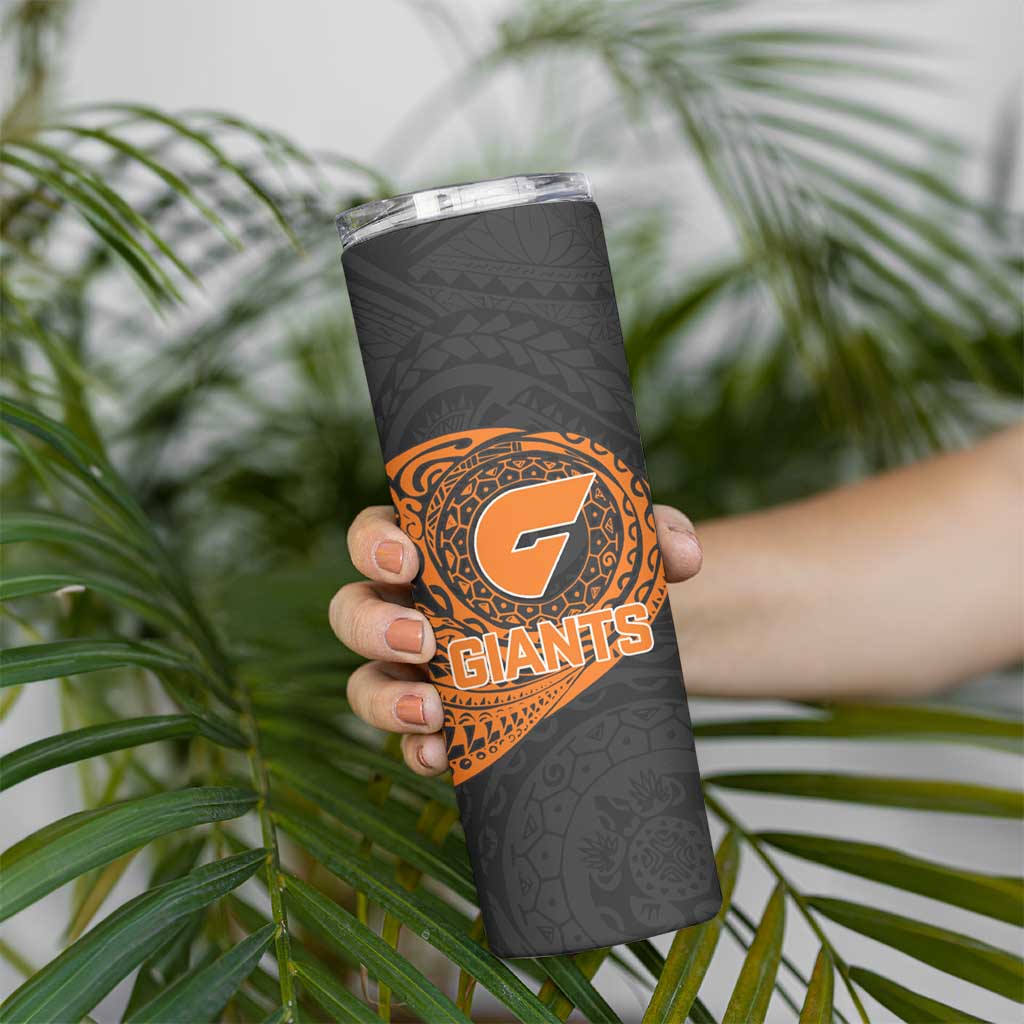 Personalized Giants Polynesian Skinny Tumbler Tribal Chest and Sleeve Tattoo Heritage Warrior