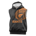 Personalized Giants Polynesian Sleeveless Hoodie Tribal Chest and Sleeve Tattoo Heritage Warrior