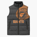 Personalized Giants Polynesian Sleeveless Puffer Jacket Tribal Chest and Sleeve Tattoo Heritage Warrior