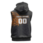 Personalized Giants Polynesian Sleeveless Zip Hoodie Tribal Chest and Sleeve Tattoo Heritage Warrior