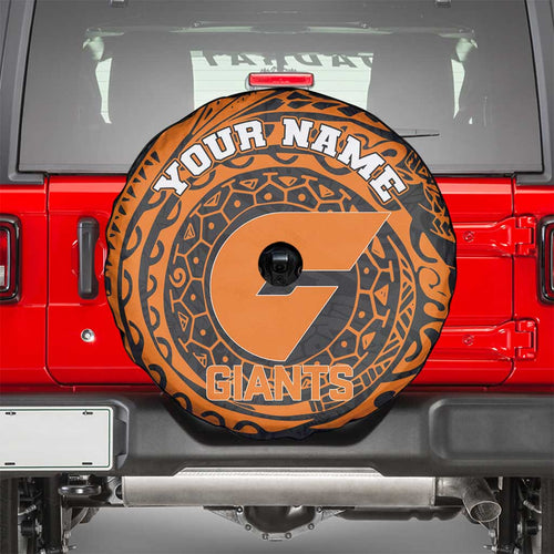 Personalized Giants Polynesian Spare Tire Cover Tribal Chest and Sleeve Tattoo Heritage Warrior