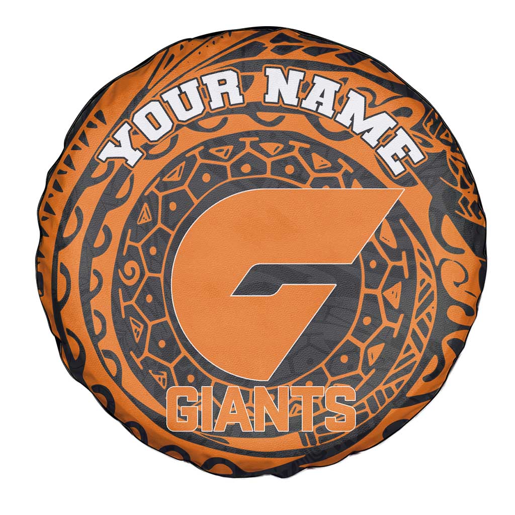 Personalized Giants Polynesian Spare Tire Cover Tribal Chest and Sleeve Tattoo Heritage Warrior