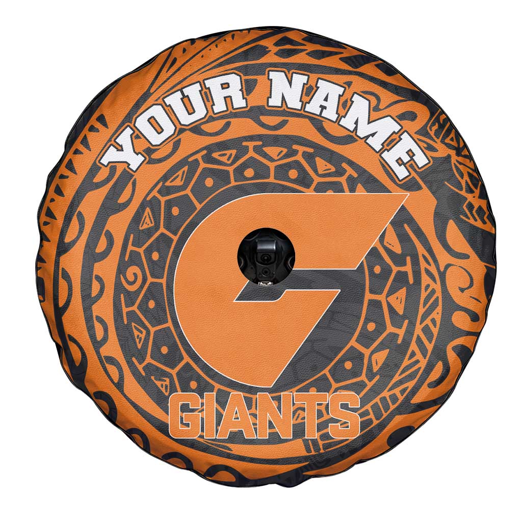 Personalized Giants Polynesian Spare Tire Cover Tribal Chest and Sleeve Tattoo Heritage Warrior