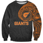 Personalized Giants Polynesian Sweatshirt Tribal Chest and Sleeve Tattoo Heritage Warrior