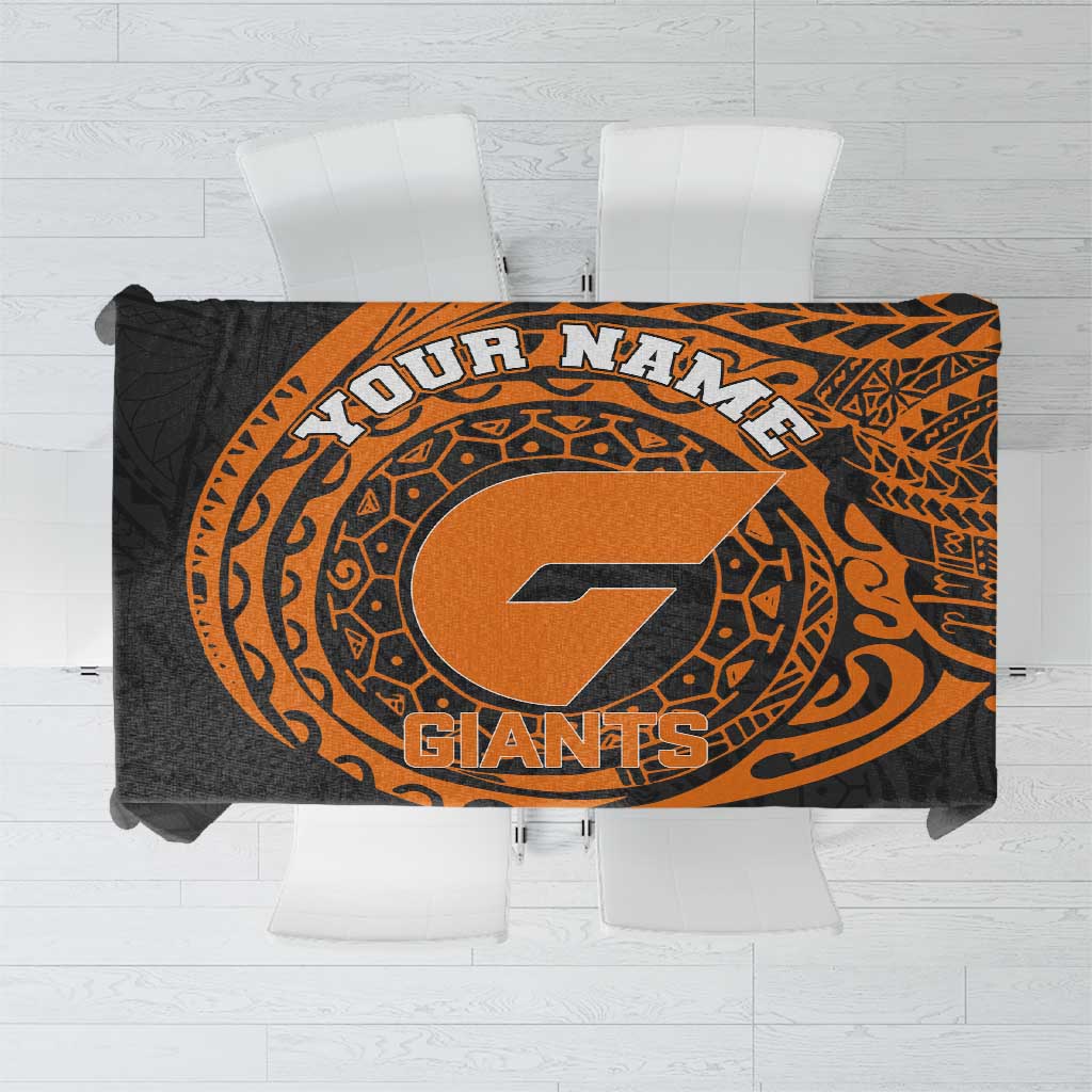 Personalized Giants Polynesian Tablecloth Tribal Chest and Sleeve Tattoo Heritage Warrior