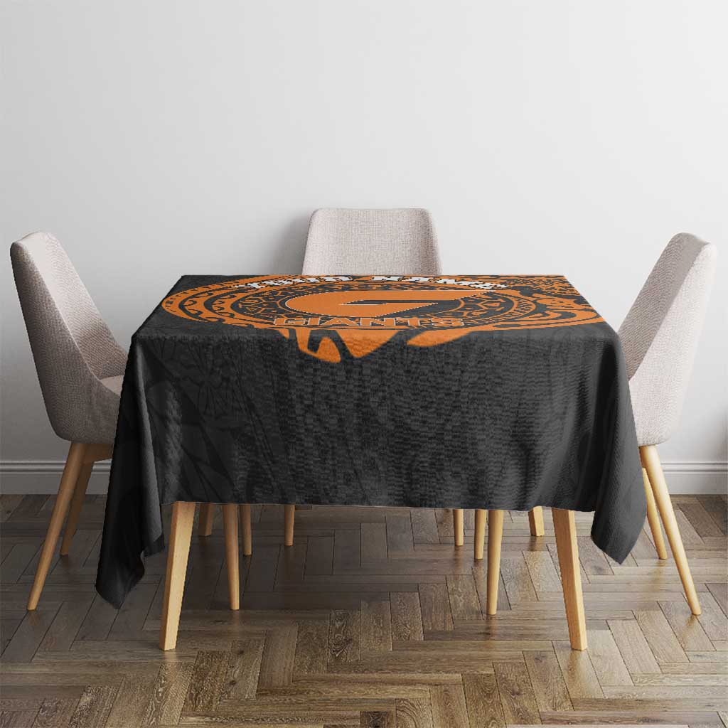 Personalized Giants Polynesian Tablecloth Tribal Chest and Sleeve Tattoo Heritage Warrior