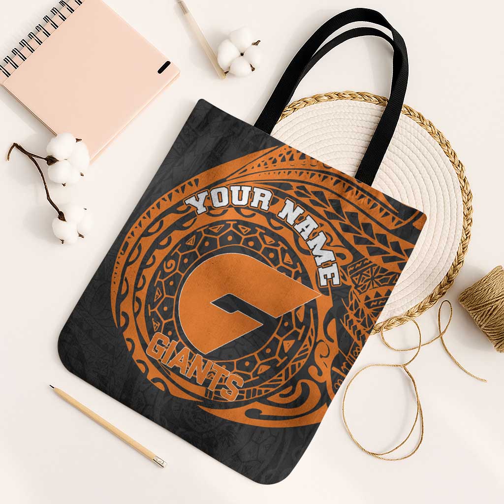 Personalized Giants Polynesian Tote Bag Tribal Chest and Sleeve Tattoo Heritage Warrior
