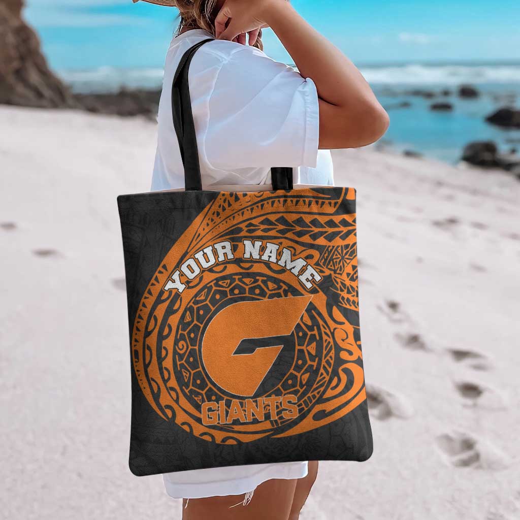 Personalized Giants Polynesian Tote Bag Tribal Chest and Sleeve Tattoo Heritage Warrior