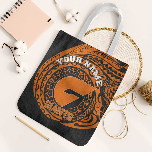 Personalized Giants Polynesian Tote Bag Tribal Chest and Sleeve Tattoo Heritage Warrior