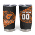 Personalized Giants Polynesian Tumbler Cup Tribal Chest and Sleeve Tattoo Heritage Warrior