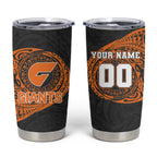 Personalized Giants Polynesian Tumbler Cup Tribal Chest and Sleeve Tattoo Heritage Warrior