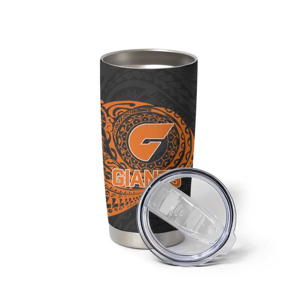 Personalized Giants Polynesian Tumbler Cup Tribal Chest and Sleeve Tattoo Heritage Warrior