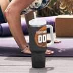 Personalized Giants Polynesian Tumbler With Handle Tribal Chest and Sleeve Tattoo Heritage Warrior
