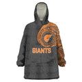 Personalized Giants Polynesian Wearable Blanket Hoodie Tribal Chest and Sleeve Tattoo Heritage Warrior