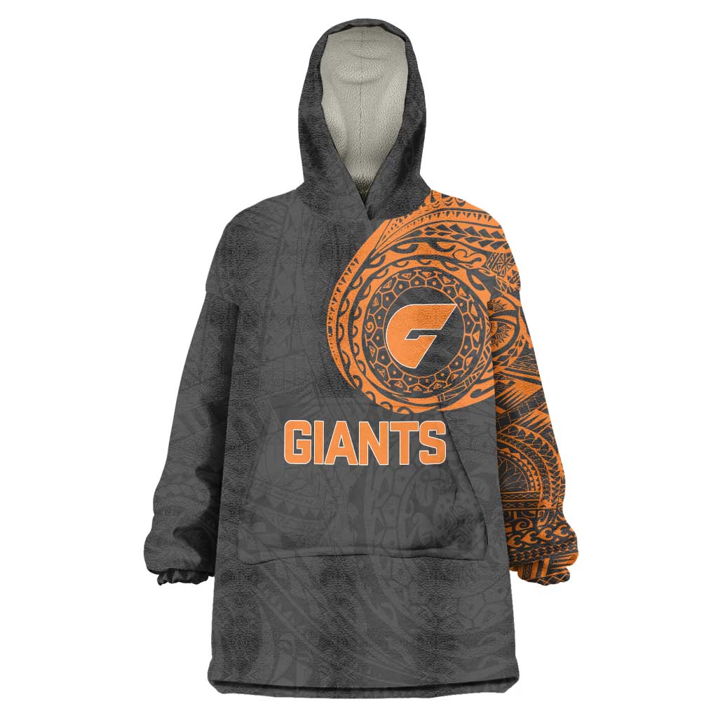 Personalized Giants Polynesian Wearable Blanket Hoodie Tribal Chest and Sleeve Tattoo Heritage Warrior