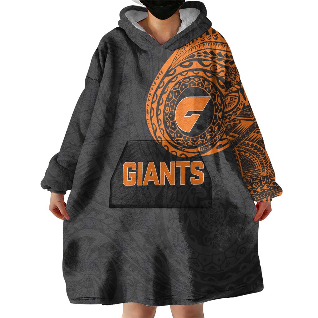 Personalized Giants Polynesian Wearable Blanket Hoodie Tribal Chest and Sleeve Tattoo Heritage Warrior