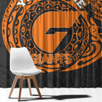 Personalized Giants Polynesian Window Curtain Tribal Chest and Sleeve Tattoo Heritage Warrior
