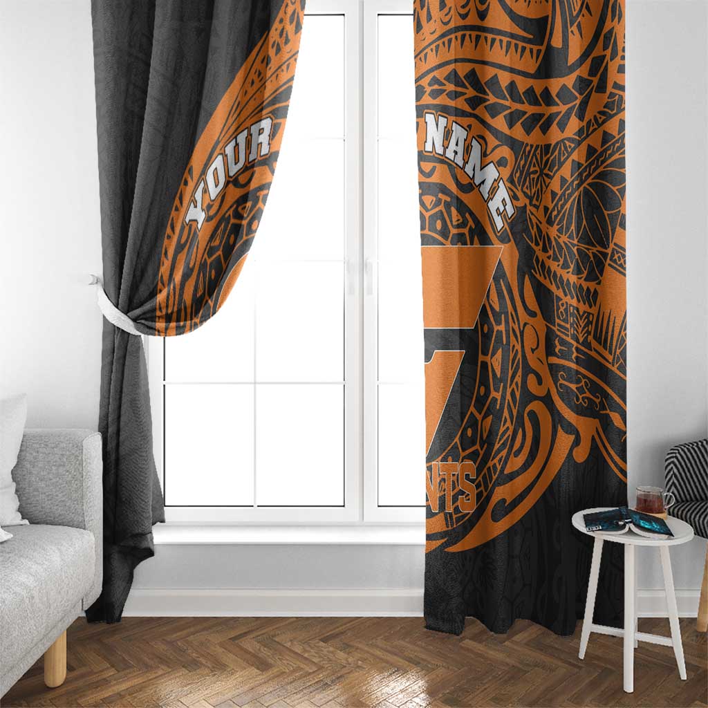 Personalized Giants Polynesian Window Curtain Tribal Chest and Sleeve Tattoo Heritage Warrior