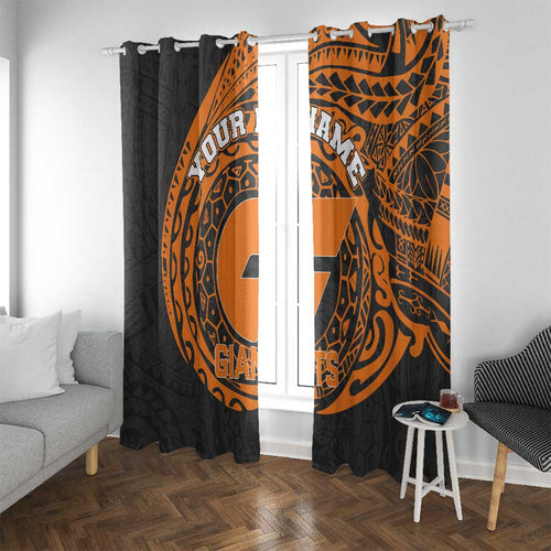 Personalized Giants Polynesian Window Curtain Tribal Chest and Sleeve Tattoo Heritage Warrior