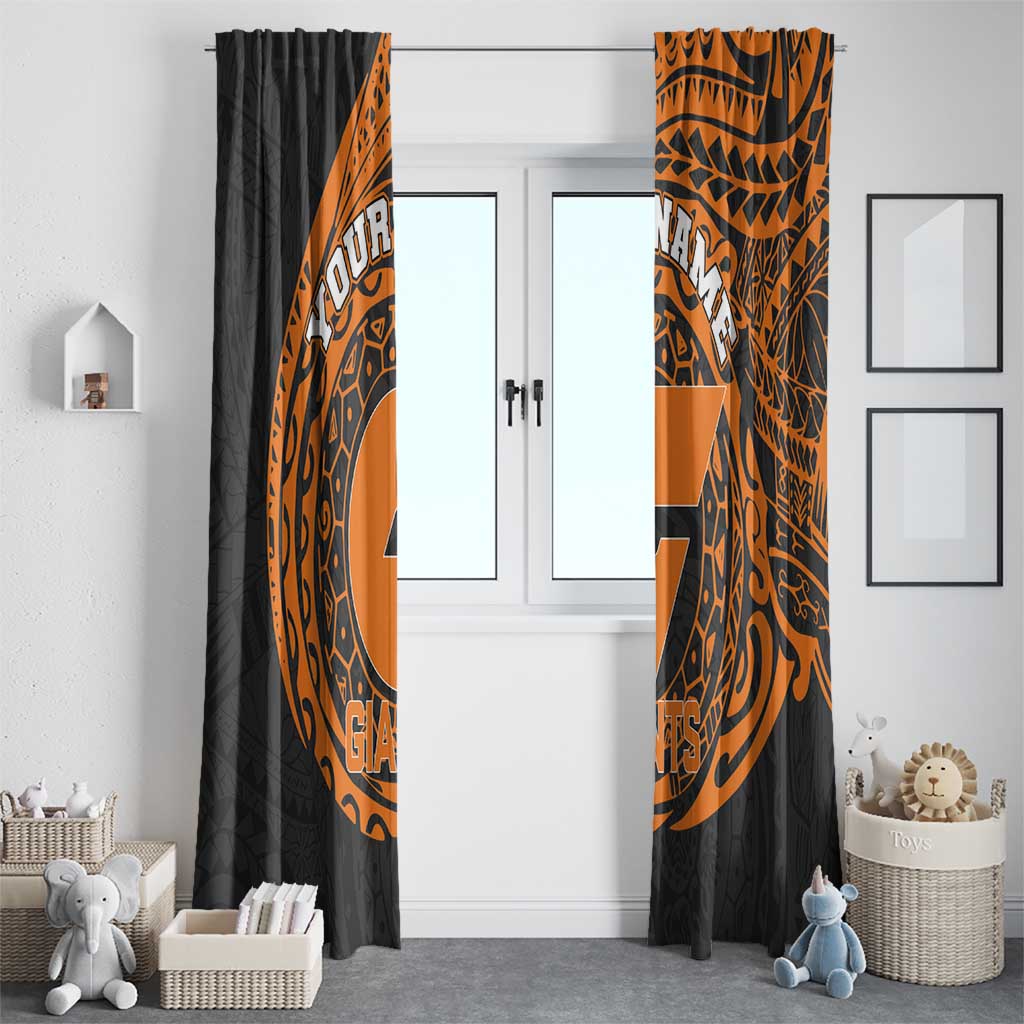 Personalized Giants Polynesian Window Curtain Tribal Chest and Sleeve Tattoo Heritage Warrior