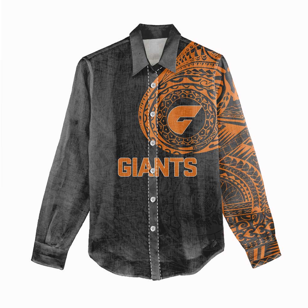 Personalized Giants Polynesian Women Casual Shirt Tribal Chest and Sleeve Tattoo Heritage Warrior