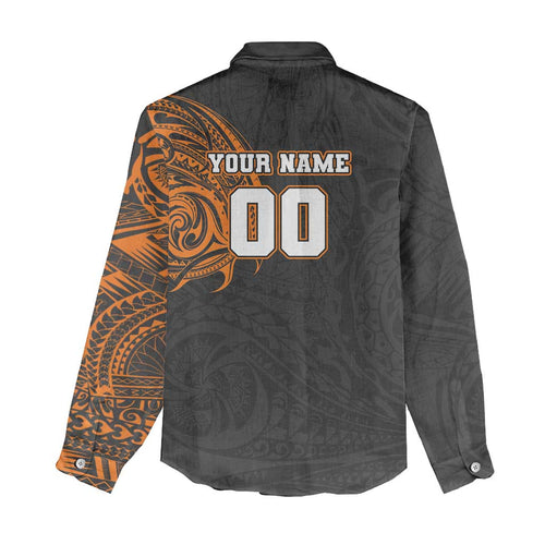 Personalized Giants Polynesian Women Casual Shirt Tribal Chest and Sleeve Tattoo Heritage Warrior