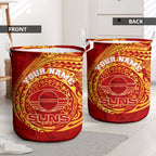 Personalized Gold Coast Suns Polynesian Laundry Basket Tribal Chest and Sleeve Tattoo Heritage Warrior