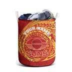 Personalized Gold Coast Suns Polynesian Laundry Basket Tribal Chest and Sleeve Tattoo Heritage Warrior