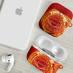 Personalized Gold Coast Suns Polynesian AirPods Case Tribal Chest and Sleeve Tattoo Heritage Warrior