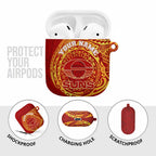 Personalized Gold Coast Suns Polynesian AirPods Case Tribal Chest and Sleeve Tattoo Heritage Warrior