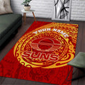 Personalized Gold Coast Suns Polynesian Area Rug Tribal Chest and Sleeve Tattoo Heritage Warrior