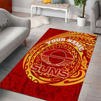 Personalized Gold Coast Suns Polynesian Area Rug Tribal Chest and Sleeve Tattoo Heritage Warrior