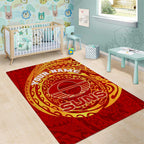Personalized Gold Coast Suns Polynesian Area Rug Tribal Chest and Sleeve Tattoo Heritage Warrior