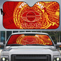 Personalized Gold Coast Suns Polynesian Auto Sun Shade Tribal Chest and Sleeve Tattoo Heritage Warrior