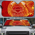 Personalized Gold Coast Suns Polynesian Auto Sun Shade Tribal Chest and Sleeve Tattoo Heritage Warrior