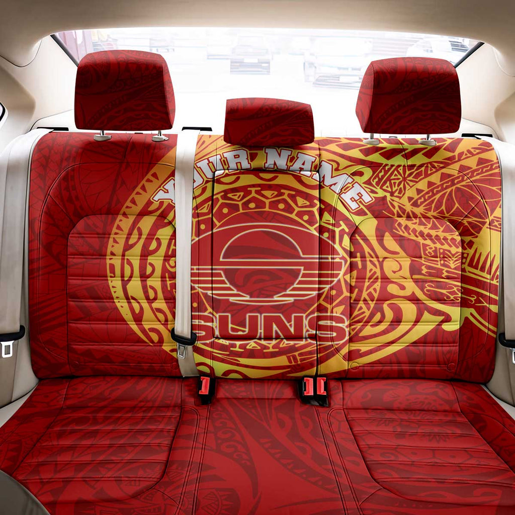 Personalized Gold Coast Suns Polynesian Back Car Seat Cover Tribal Chest and Sleeve Tattoo Heritage Warrior