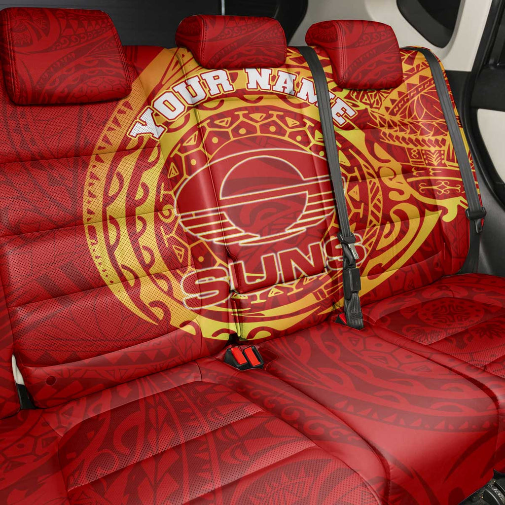 Personalized Gold Coast Suns Polynesian Back Car Seat Cover Tribal Chest and Sleeve Tattoo Heritage Warrior