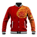 Personalized Gold Coast Suns Polynesian Baseball Jacket Tribal Chest and Sleeve Tattoo Heritage Warrior