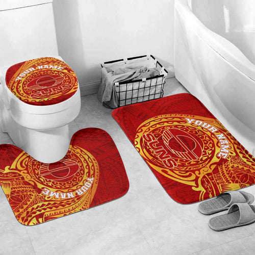 Personalized Gold Coast Suns Polynesian Bathroom Set Tribal Chest and Sleeve Tattoo Heritage Warrior