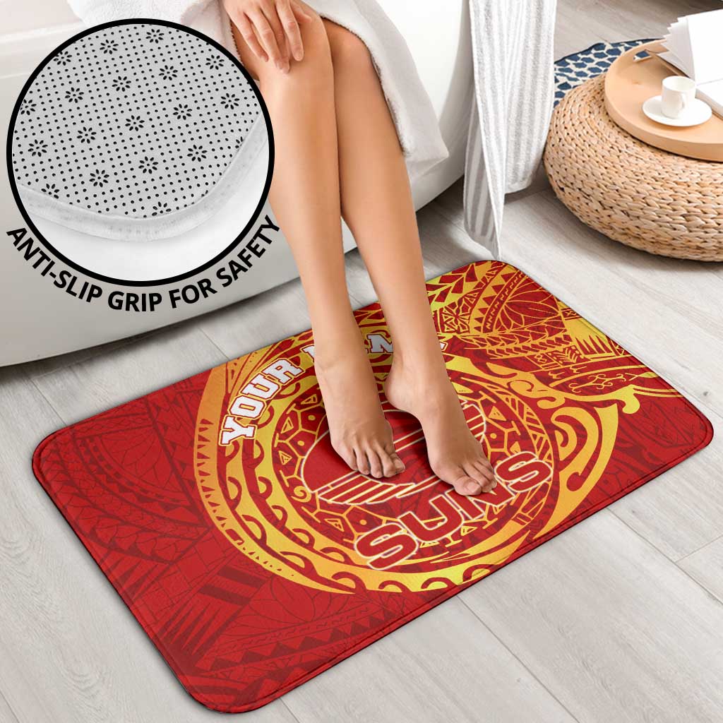Personalized Gold Coast Suns Polynesian Bathroom Set Tribal Chest and Sleeve Tattoo Heritage Warrior