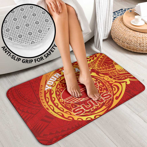 Personalized Gold Coast Suns Polynesian Bathroom Set Tribal Chest and Sleeve Tattoo Heritage Warrior