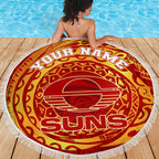 Personalized Gold Coast Suns Polynesian Beach Blanket Tribal Chest and Sleeve Tattoo Heritage Warrior