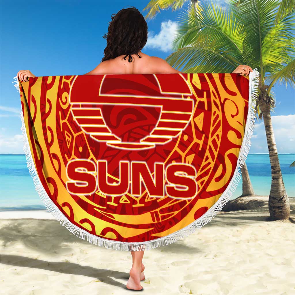 Personalized Gold Coast Suns Polynesian Beach Blanket Tribal Chest and Sleeve Tattoo Heritage Warrior
