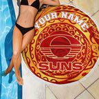 Personalized Gold Coast Suns Polynesian Beach Blanket Tribal Chest and Sleeve Tattoo Heritage Warrior