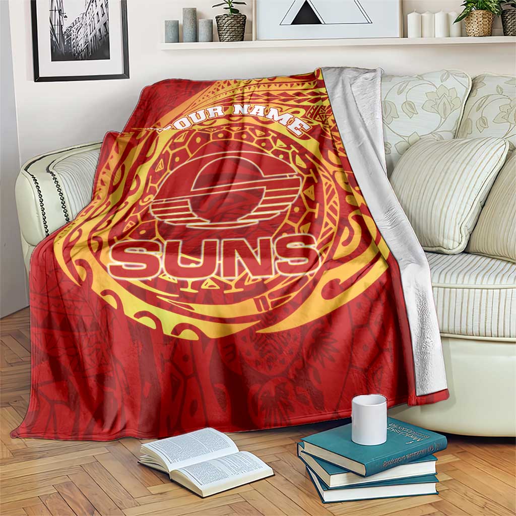 Personalized Gold Coast Suns Polynesian Blanket Tribal Chest and Sleeve Tattoo Heritage Warrior