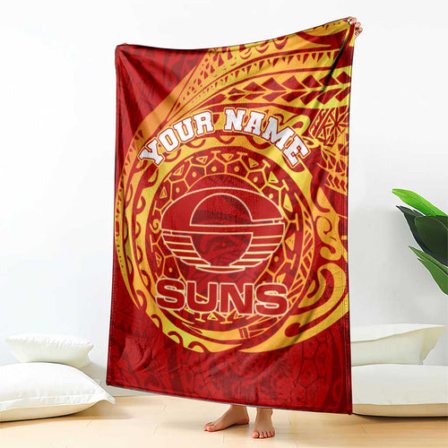 Personalized Gold Coast Suns Polynesian Blanket Tribal Chest and Sleeve Tattoo Heritage Warrior