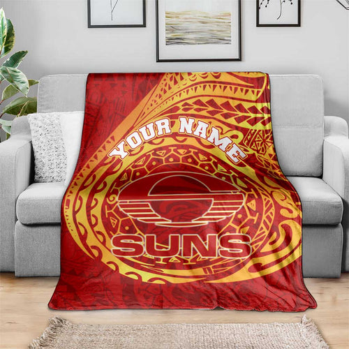 Personalized Gold Coast Suns Polynesian Blanket Tribal Chest and Sleeve Tattoo Heritage Warrior