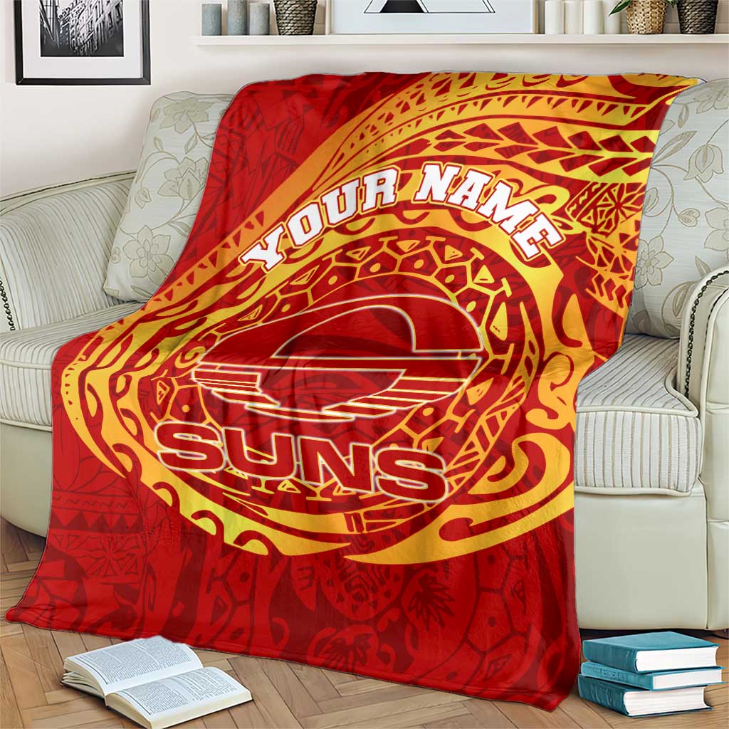 Personalized Gold Coast Suns Polynesian Blanket Tribal Chest and Sleeve Tattoo Heritage Warrior