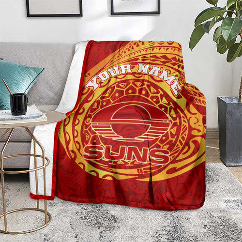 Personalized Gold Coast Suns Polynesian Blanket Tribal Chest and Sleeve Tattoo Heritage Warrior